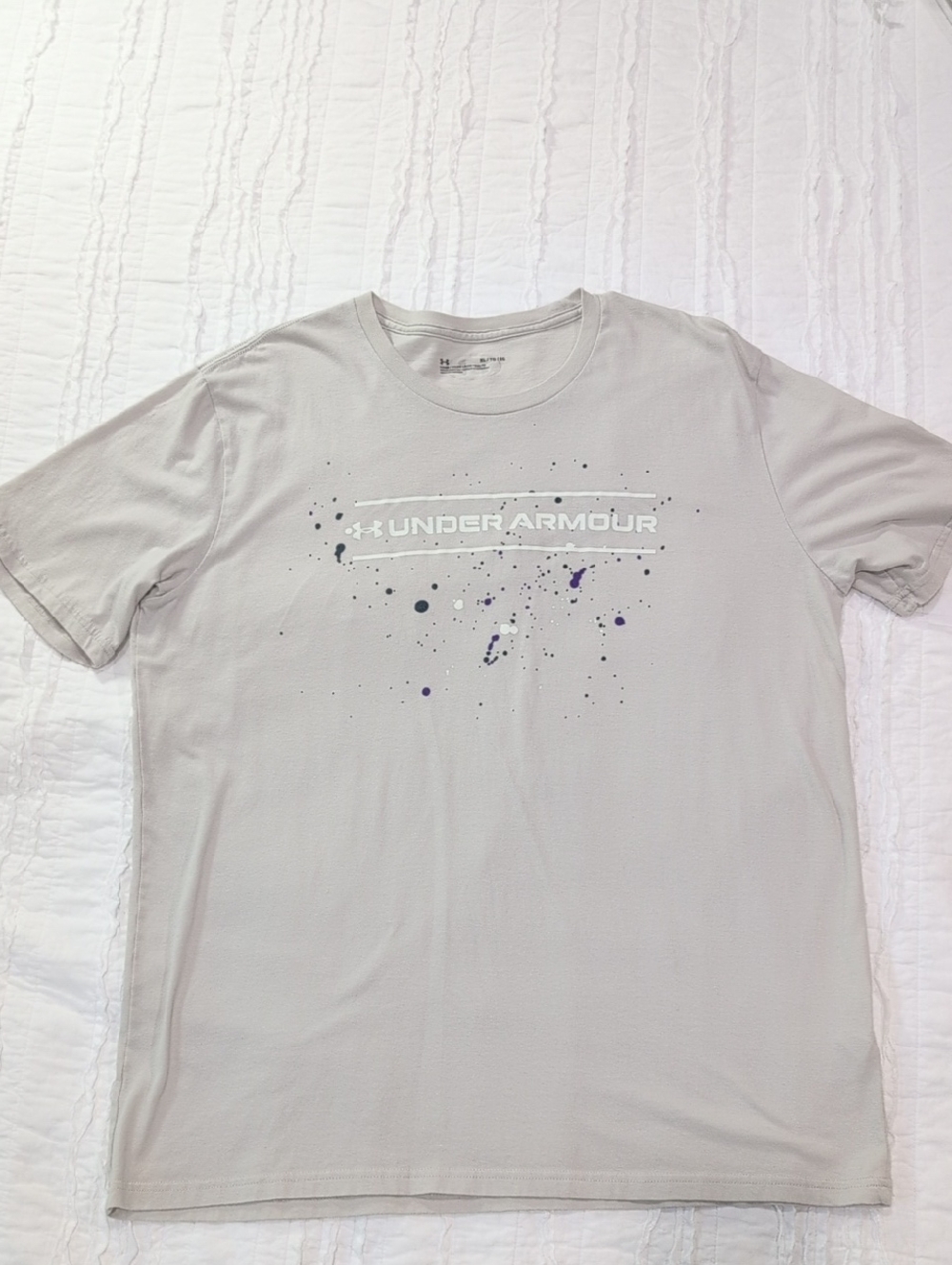 Under Armour Men's Light Beige Graphic Paint-Splash Tee